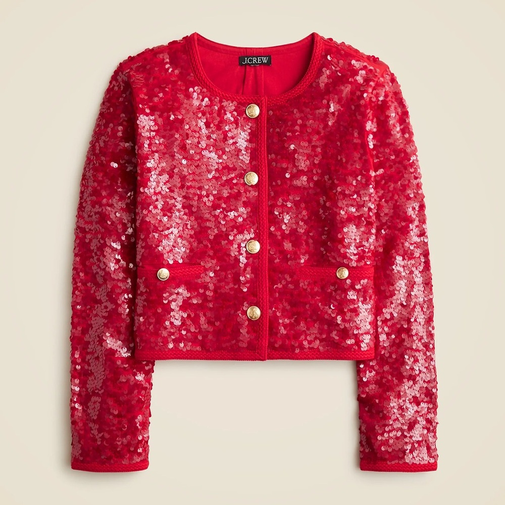 J.Crew Mariner jersey lady jacket with sequins CF475